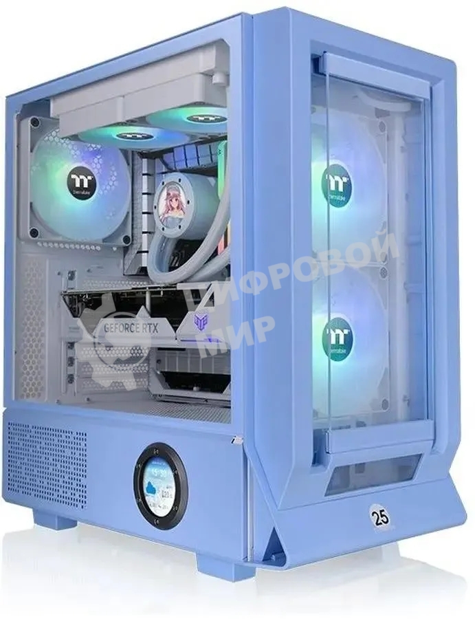 Компьютерный корпус Thermaltake Ceres 350 MX голубой без БП E-ATX 2x140мм 2xUSB 3.0 audio bott PSU