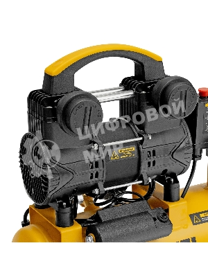 Компрессор безмасляный малошумный Denzel DLP-950/10, 950 Вт,10 л, 2850 об/мин, 170 л/мин