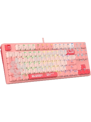 Клавиатура проводная A4Tech Bloody S87 Energy (S87 USB ENERGY PINK) USB розовый