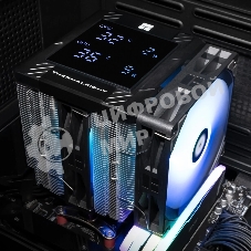 Кулер для процессора Thermalright Peerless Assassin 120 Digital Black ARGB (4-pin PWM, LED temp., 162mm, Ni/Cu, 6x6mm, ARGB, 2x120mm, 88.89CFM, 25.6dBA, 1850RPM, S: 1851, 1700, 1200, 115X, AM5, AM4, black)