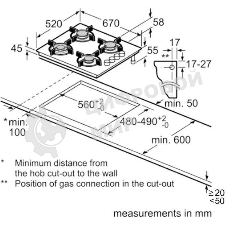 Газовая варочная панель Bosch POP7C2P30O белый