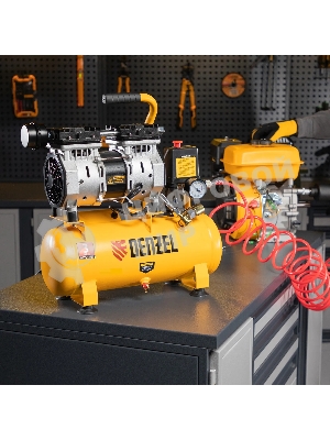 Компрессор Denzel DLS650/10 безмаслянный малошумный 650 Вт, 120 л/мин,ресивер 10 л