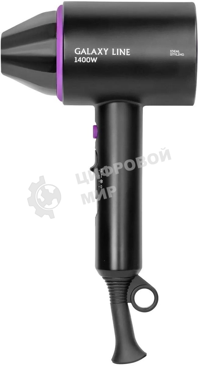 Фен Galaxy Line GL 4346 черный, 1400 Вт, компактный