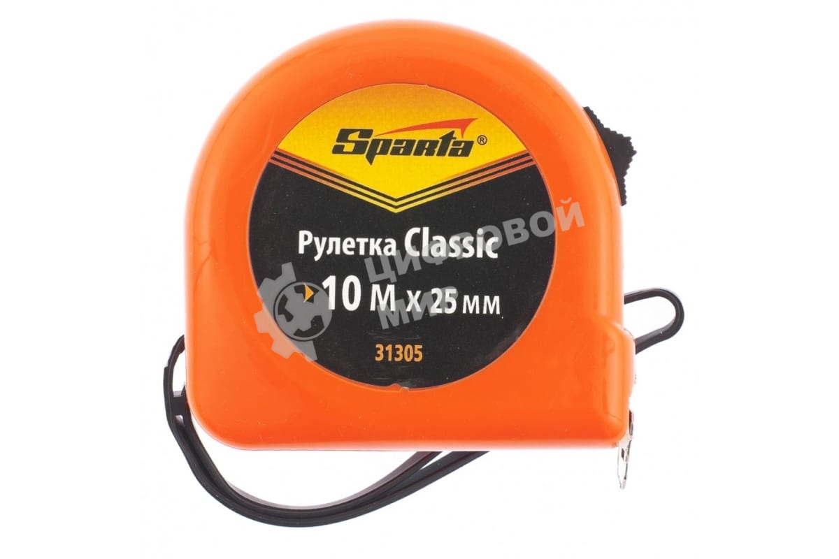 Рулетка Sparta elastica 10 мх25 мм обрезиненный корпус