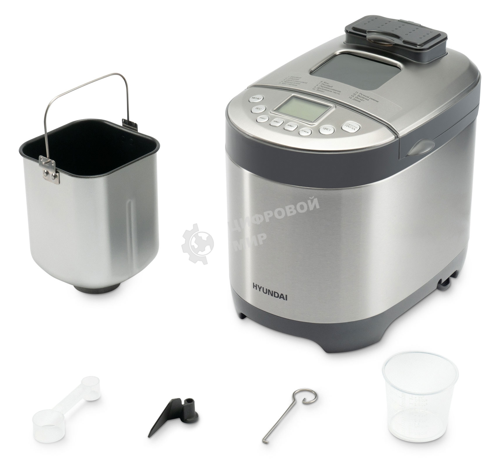 Хлебопечка Hyundai HYBM-4082 550 Вт, серый/серебристый