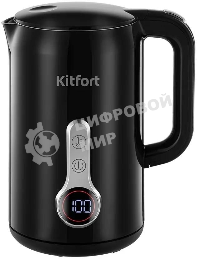 Чайник электрический Kitfort КТ-6701 1.7л. 2200Вт черный корпус: нерж.сталь/пластик