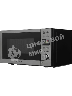 Микроволновая печь Hyundai HYM-D3043 серебристый, 20 л, 700 Вт, переключатели - кнопки, поворотный механизм