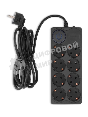 Сетевой фильтр Ippon BK-8-EU-3-10-B 3 м, 8 розеток, черный, коробка