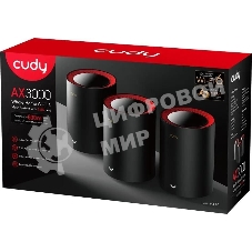 Wi-Fi Mesh-система/AX3000 Wi-Fi 6 Mesh 2.5G Solution 3-Pack, Dual-Band, Chipset MT7981BA+MT7976CN+RTL8221B, 802.11ax/ac/a/b/g/n, 2402Mbps at 5GHz + 574Mbps at 2.4GHz, 2.5G WAN+GE LAN, 5 internal antennas, MU-MIMO, DDNS, Zerotier/Wireguard/OpenVPN/IPSec/L2TP/PPTP VPN, DNS over Cloudflare/Google/Quad9, IPv6, Seamless Roaming, WPA3, TR069/TR098/TR111/TR181,easyMesh R3 Optional, Ver 2.0, Cudy Mesh, Cudy APP