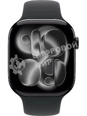 Умные часы Apple Watch Series 11 A3333 46мм OLED корп.черный Sport Band рем.черный разм.брасл.:M/L (MEUX4LW/A)