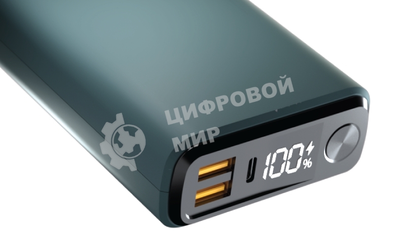 Портативный аккумулятор OLMIO QS-30, 30000mAh, 22.5W, QuickCharge3.0/PowerDelivery, LCD, темно-зеленый