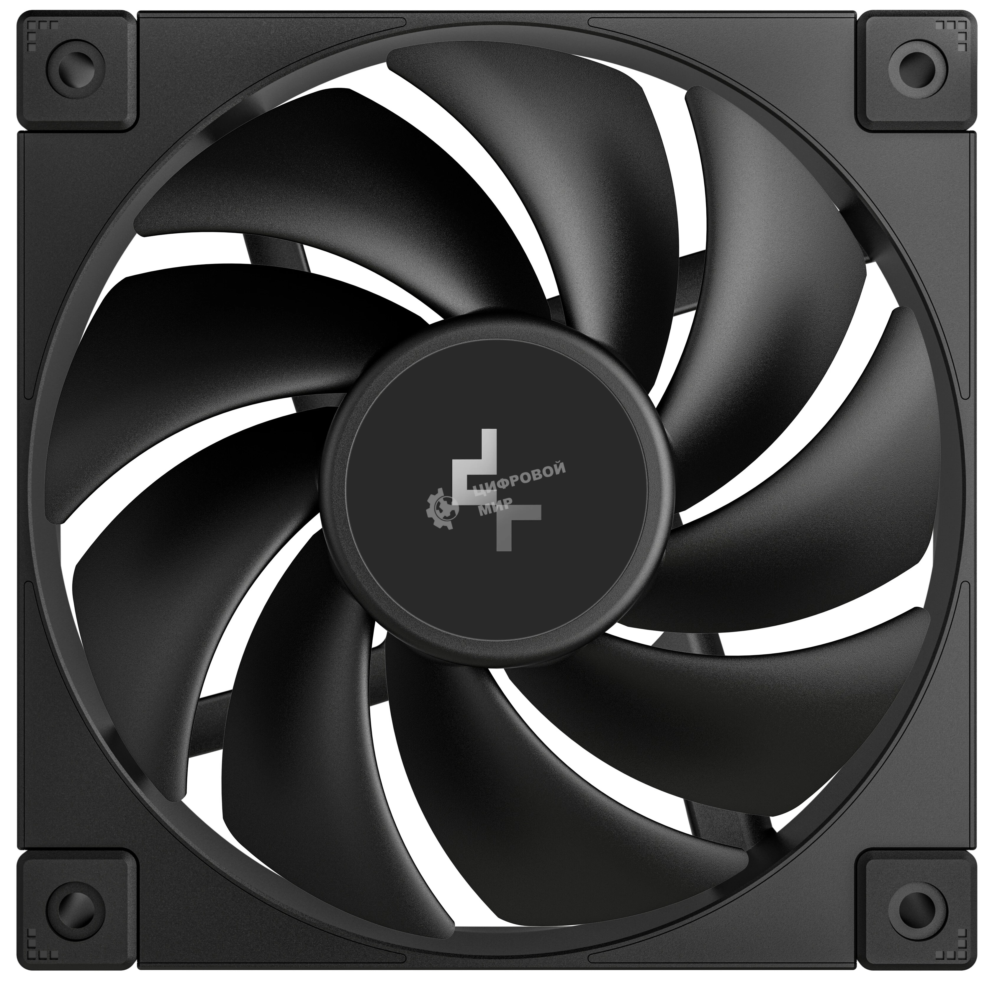 Вентилятор для корпуса DEEPCOOL FD12 черный, 120 мм, 2050 об/мин, 27.6 дБ, 4 pin