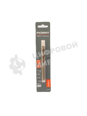 Сверло PATRIOT EXPERT по металлу, Р6М5К5, 7,5 мм, 1 шт в блистере