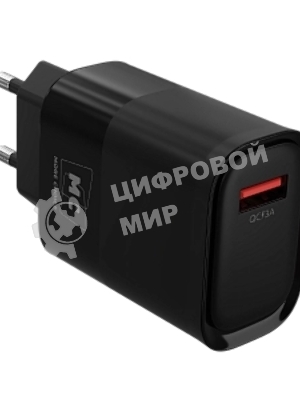 Сетевое зарядное устройство MORE CHOICE (4620202553393) NC09a 1USB 3.0A QC3.0 15W б, черный