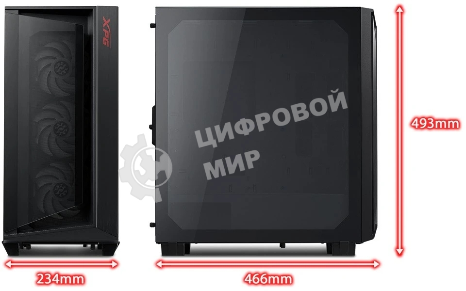 Компьютерный корпус ADATA XPG CRUISERST черный Mid-Tower, Micro-ATX, Mini-ITX, Standard-ATX