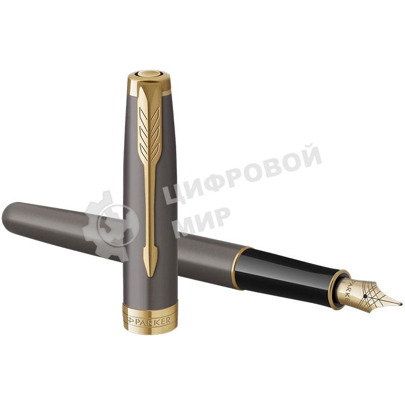 Ручка перьевая Parker Sonnet Grey Core GT (2213680) сталь нержавеющая, F, подарочная коробка