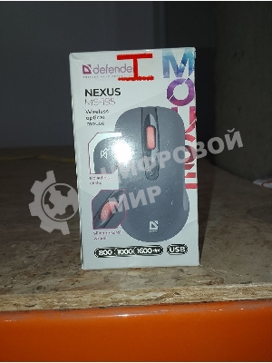 (Поврежденный товар) Мышь беспроводная DEFENDER Nexus MS-195 черный (USB, 1600dpi, 4but) (52195_(Поврежденный товар) 000936)