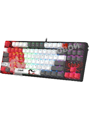 Клавиатура беспроводная A4Tech Bloody WS87 Naraka USB, Bluetooth/Радиоканал черный/красный