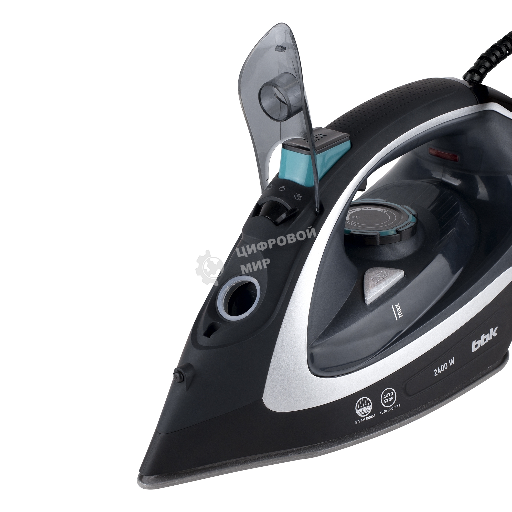 Утюг BBK ISE-2405 черный/серебро, 2400 Вт