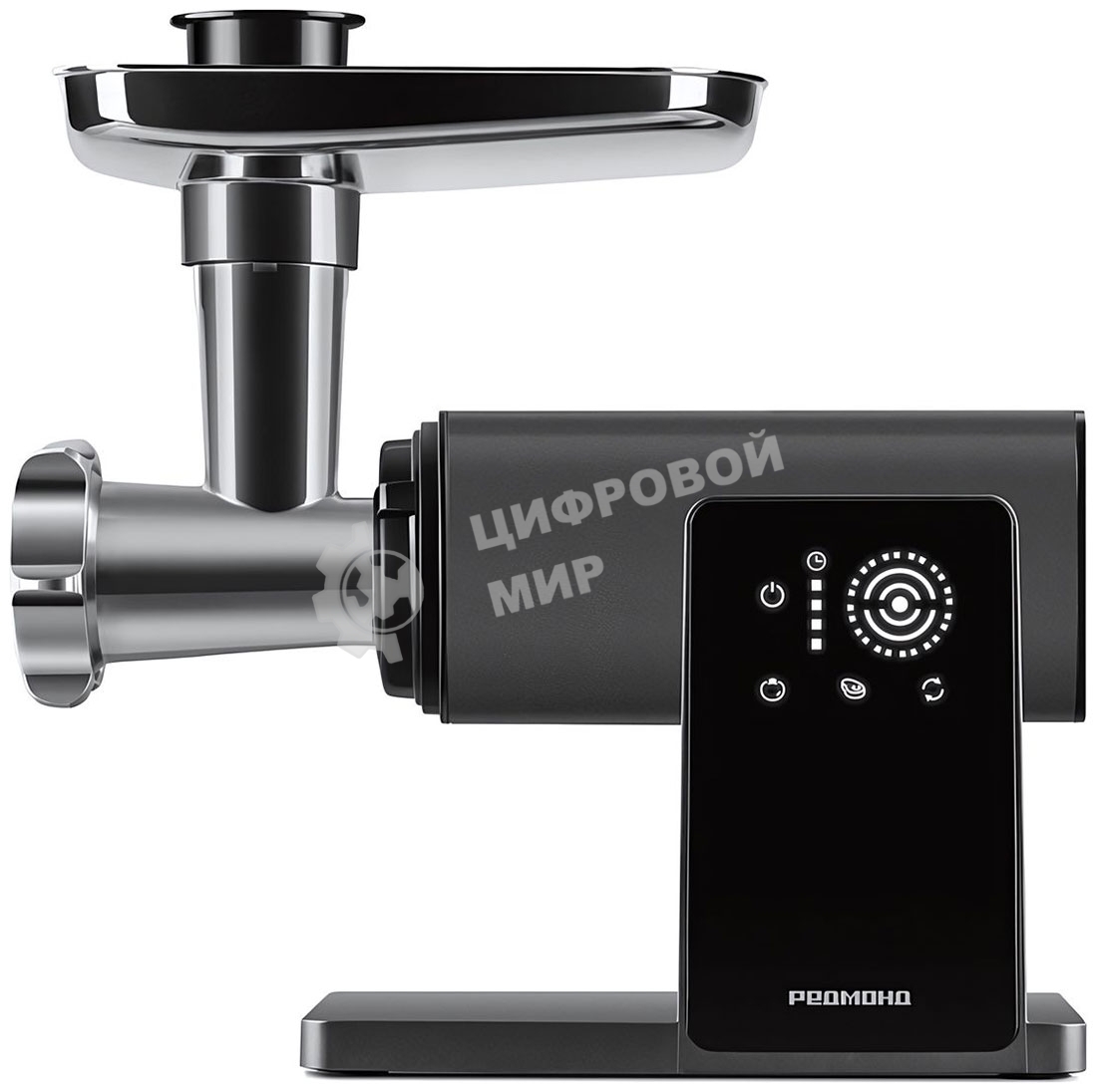 Мясорубка электрическая Redmond MG500 серый, 2300 Вт, 2.7 кг/мин, реверс, защита от перегрузки, насадки - 8