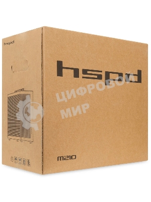 Компьютерный корпус без блока питания HSPD M210, Mesh Mid Tower, черный, 0.7 SPCC, 1x90мм mATX, mITX 140/280/150мм 1x2.5