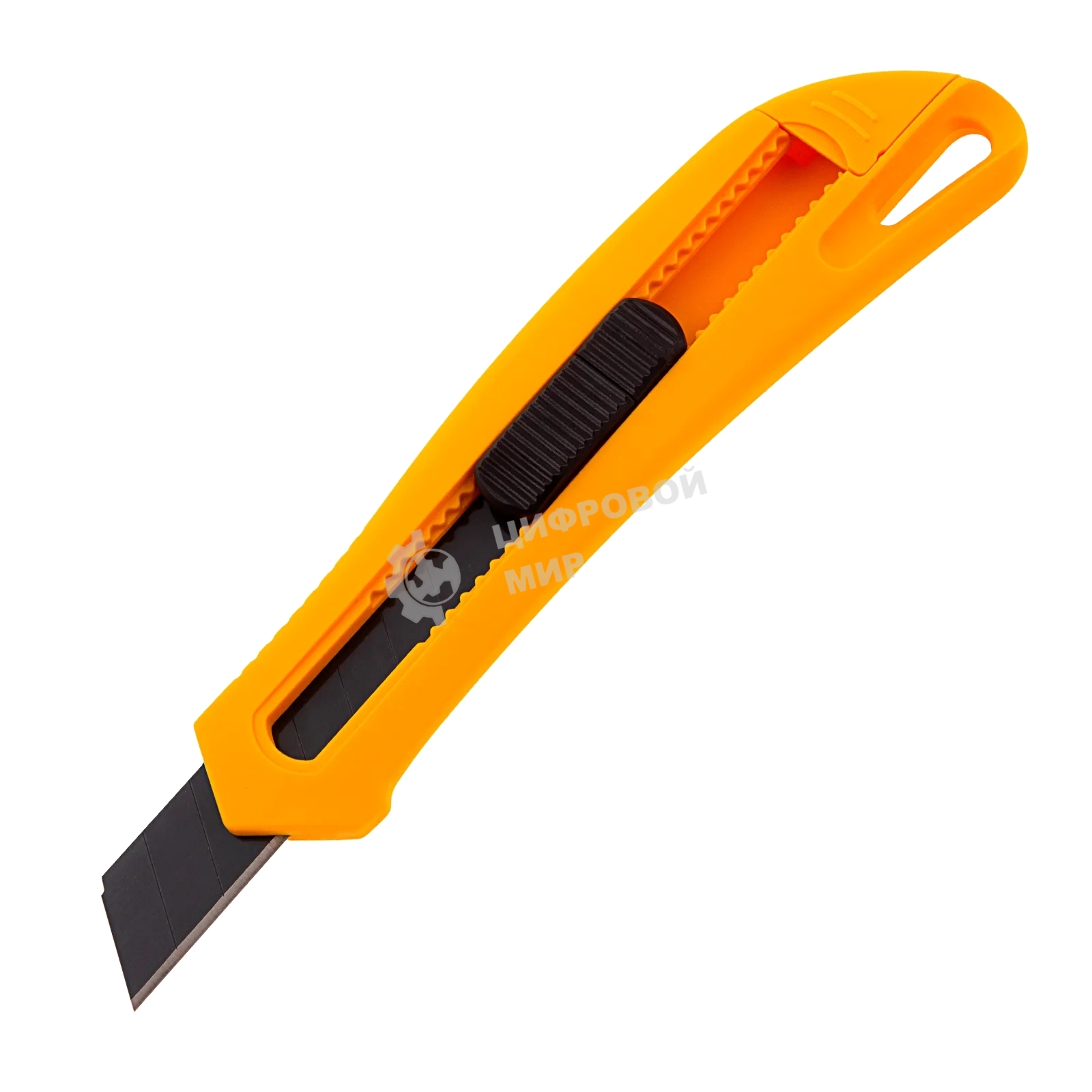 Нож Denzel 18 мм, сменное лезвие, SK4, облегченный корпус, нажимной фиксатор