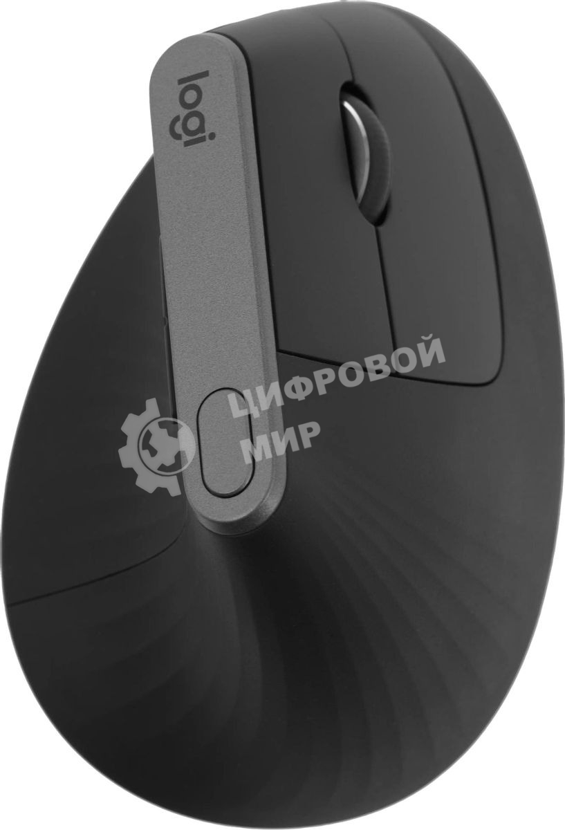 Мышь беспроводная/проводная Logitech MX Vertical графитовый, 4000 dpi, радиоканал, Bluetooth, USB, кнопки - 6