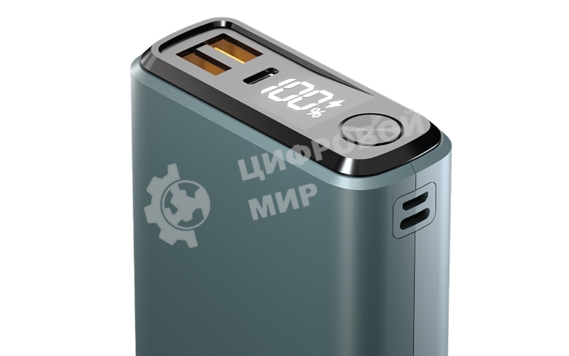 Портативный аккумулятор OLMIO QS-30, 30000mAh, 22.5W, QuickCharge3.0/PowerDelivery, LCD, темно-зеленый