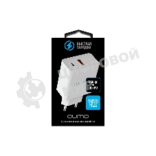 Сетевое зарядное устройство Qumo Energy light (Charger 0052) PD 20W, 2USB, Type-C + QC3.0, белый