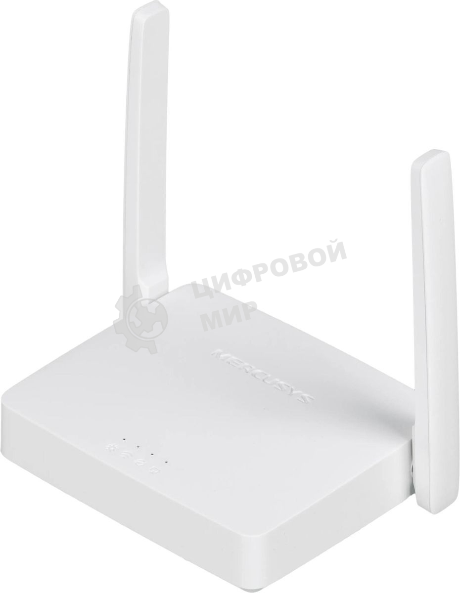 Роутер Mercusys 300Mbps Multi-Mode Wireless N Router, 2× Fixed External Antennas, 2× 10/100 Mbps LAN Ports, 1× 10/100 Mbps WAN Port, FEATURE: Access Point Mode, WPS/Reset Button, IPTV, IPv6, Beamforming, MU-MIMO, Parental Controls, Guest Network