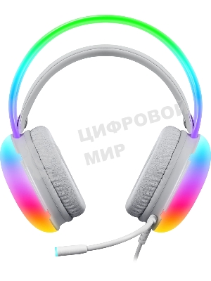 Гарнитура Defender Ignis белый, проводная, подсветка