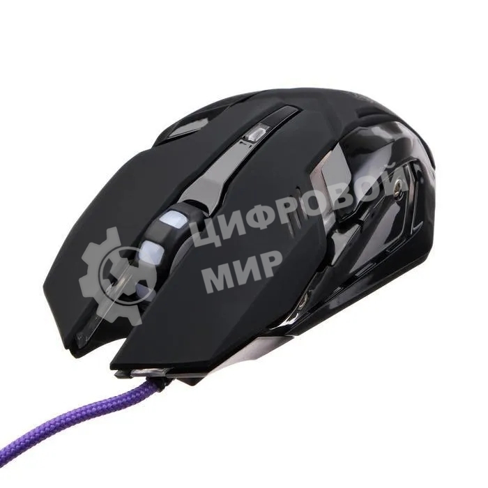 Игровой комплект Qumo Mystic K58/M76, кл-ра проводная 104 + 10 клавиш мультимедиа, встроенные подсветки общая + кнопок 3 цвета, мышь проводная, оптическая, 1200/1600/2400/3200 dpi с подсветкой, коврик