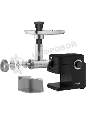 Мясорубка электрическая Rondell RDE-1453 черный, 2000 Вт, 1.8 кг/мин, реверс, защита от перегрузки, металлический лоток, насадки - 5