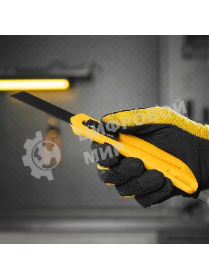 Нож Denzel 18 мм, сменное лезвие, SK4, облегченный корпус, нажимной фиксатор