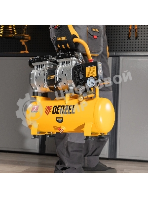 Компрессор Denzel DLS650/10 безмаслянный малошумный 650 Вт, 120 л/мин,ресивер 10 л