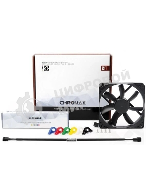 Вентилятор корпусной Noctua NF-S12A PWM chromax черный, 120 мм, 300-1200 об/мин, 17.8 дБ, 4 pin PWM, без подсветки