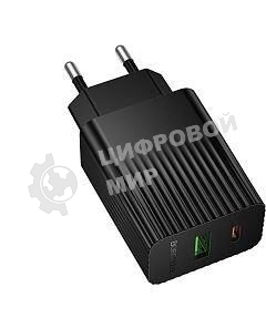Сетевое зарядное устройство BOROFONE (6941991122750) BAS74A 1USB+1Type-C 3.0A QC3.0 PD 20W черный