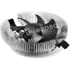 Кулер для процессора PCCooler E80 (65W, 3-pin, 42mm, Al/Cu, -mm, 1x80мм, 29.61CFM, 22dBA, 2000RPM, S: 1851/1700/1200/115X, AM5/AM4, silver, black)