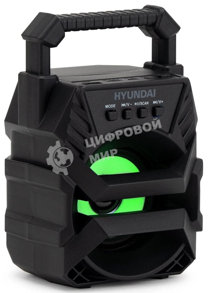 Колонка портативная Hyundai H-PS1000 черный 9 Вт 1.0 BT/USB 10м 500mAh