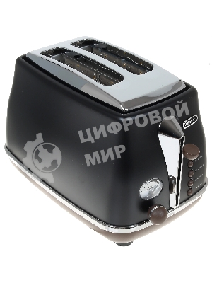 Тостер DeLonghi CTOV2103.BK черный, 900 Вт, 2 слота