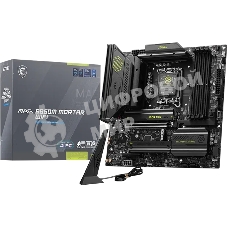Материнская плата MSI MAG B860M MORTAR WIFI, LGA 1851, Intel B860, 4xDDR5 (до 256 ГБ), 4xSATA, 3xM.2 (1xPCIe 5.0, 2xPCIe 4.0), 1xPCIe 5.0 x16, 1xPCIe 4.0 x4, 1xHDMI, 1xDP, 1x5Gb LAN, Wi-Fi 7, Bluetooth 5.4, 1xUSB-C 40Gbps (Thunderbolt 4), 1xUSB-C 10Gbps, 3xUSB-A 10Gbps, 4xUSB-A 2.0, 3x3.5 мм + S/PDIF оптический, 7.1, чёрный, mATX