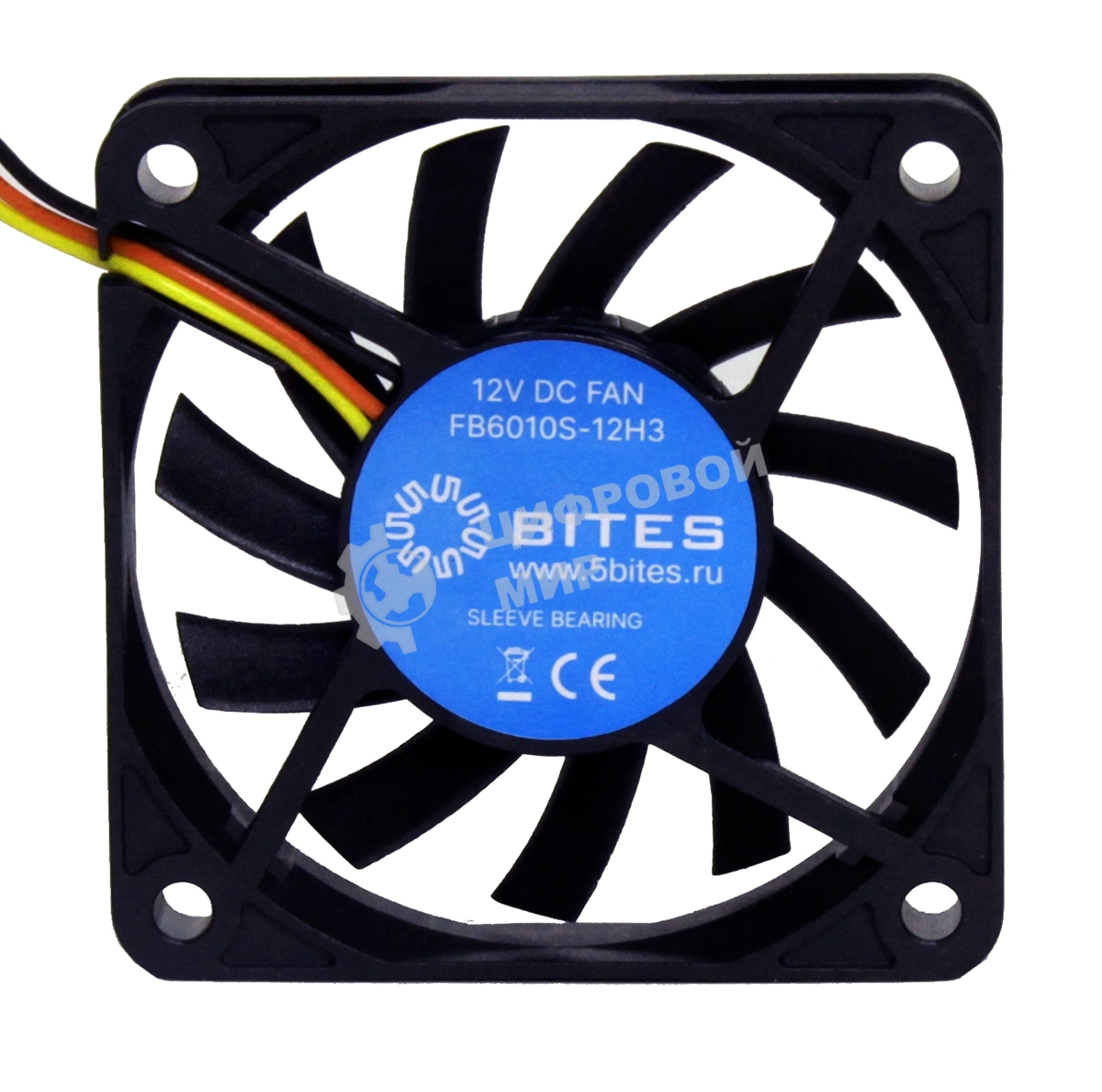 Вентилятор для корпуса 5bites FB6010S-12H3 черный, 60 x 60 мм, 3800 об/мин, 30 дБ, 3 pin