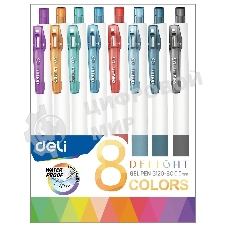 Набор ручек гелевых Deli Delight EG120-8C (8шт), 8 цветов