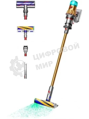 Пылесос вертикальный Dyson SV46 V12 Detect Slim Absolute золотистый/серебристый, питание от аккумулятора, 150 Вт, уборка сухая, пылесборник 0.35 л, работа от АКБ max 60 мин