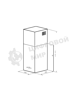 Вытяжка островная LEX Mono 400 белый, 40 см, 850 куб. м/ч, 50 дБ