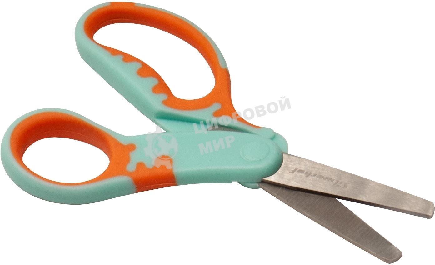 Ножницы Silwerhof детские 130мм ручки пластиковые асимметричные нержавеющая сталь бирюзовый/оранжевый