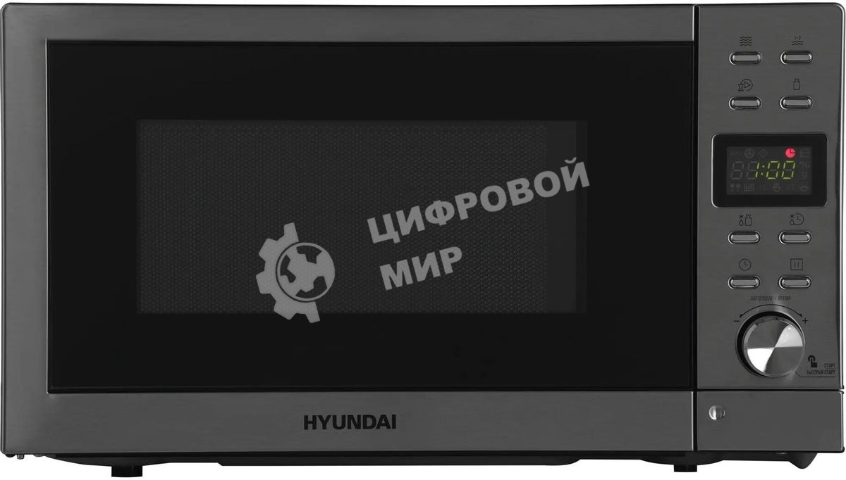 Микроволновая печь Hyundai HYM-D3043 серебристый, 20 л, 700 Вт, переключатели - кнопки, поворотный механизм