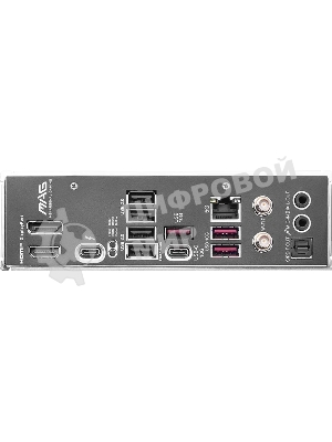 Материнская плата MSI MAG B860M MORTAR WIFI, LGA 1851, Intel B860, 4xDDR5 (до 256 ГБ), 4xSATA, 3xM.2 (1xPCIe 5.0, 2xPCIe 4.0), 1xPCIe 5.0 x16, 1xPCIe 4.0 x4, 1xHDMI, 1xDP, 1x5Gb LAN, Wi-Fi 7, Bluetooth 5.4, 1xUSB-C 40Gbps (Thunderbolt 4), 1xUSB-C 10Gbps, 3xUSB-A 10Gbps, 4xUSB-A 2.0, 3x3.5 мм + S/PDIF оптический, 7.1, чёрный, mATX