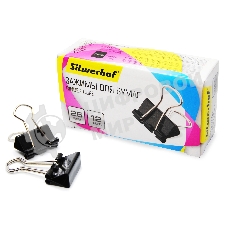 Зажимы Silwerhof 510015 сталь 25мм черный (упаковка: 12 шт) картонная коробка