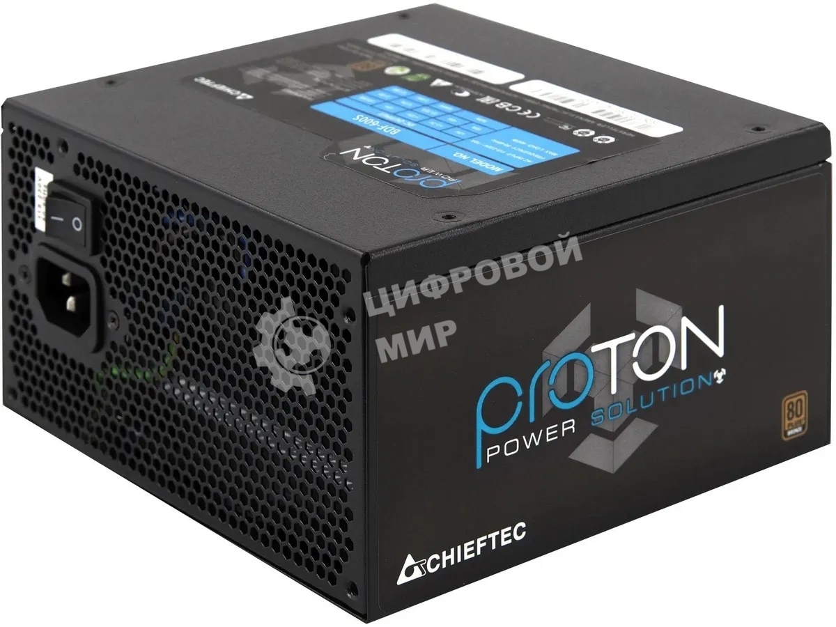 Блок питания Chieftec Proton BDF-600S-Bulk, 600Вт, 80 PLUS Bronze, Active PFC, 120мм, черный